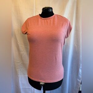 Casual Coral Cap Sleeve Tee. Super Soft. Medium.